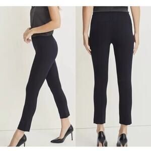 Veronica Beard Zip Back Scuba Ankle Pant Women 2 Black Stretch Career pant